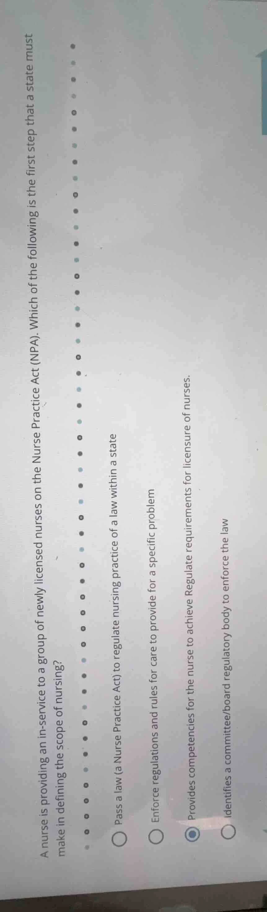 a nurse is providing an in-service to a group of newly licensed nurses …