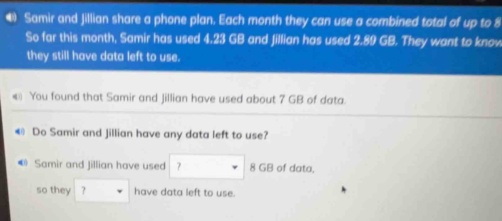 samir and jillian share a phone plan. each month they can use a combine…