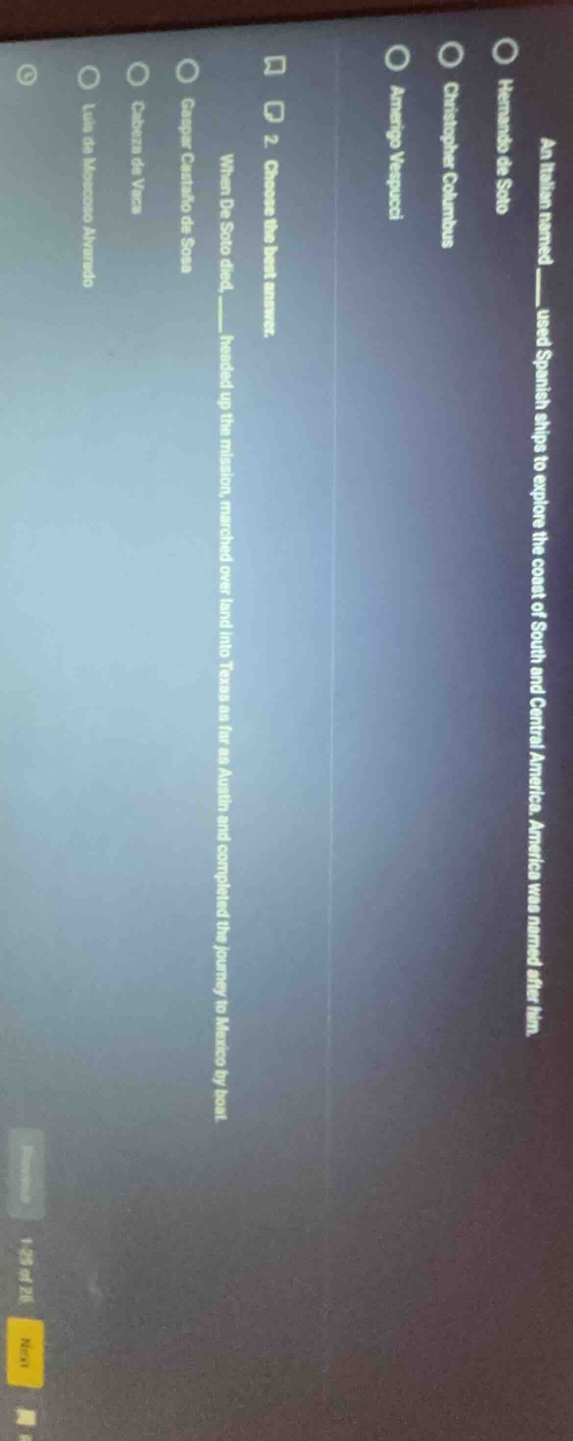 2. choose the best answer. 1. an italian named ____ used spanish ships …