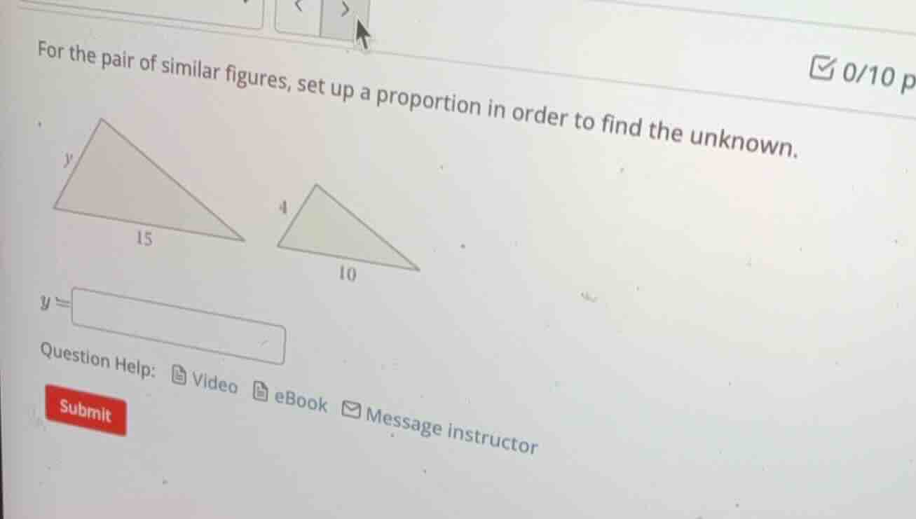 for the pair of similar figures, set up a proportion in order to find t…
