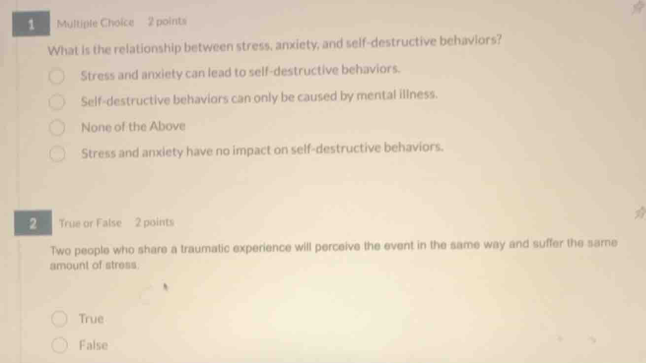 1 multiple choice 2 points what is the relationship between stress, anx…
