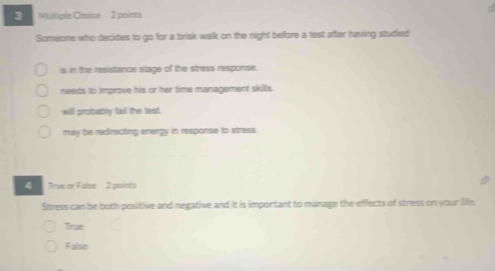 3 multiple choice 2 points someone who decides to go for a brisk walk o…