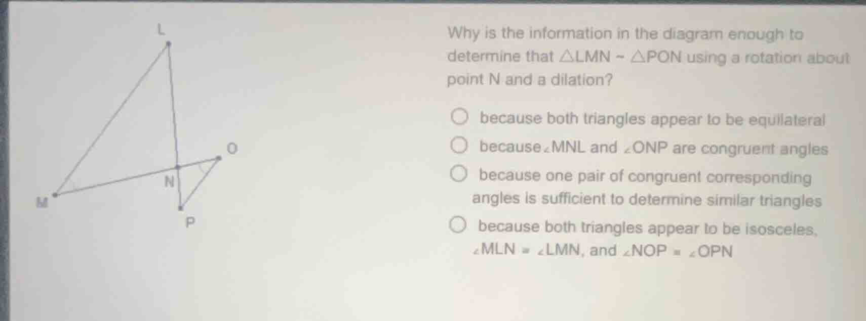 why is the information in the diagram enough to determine that $\triang…