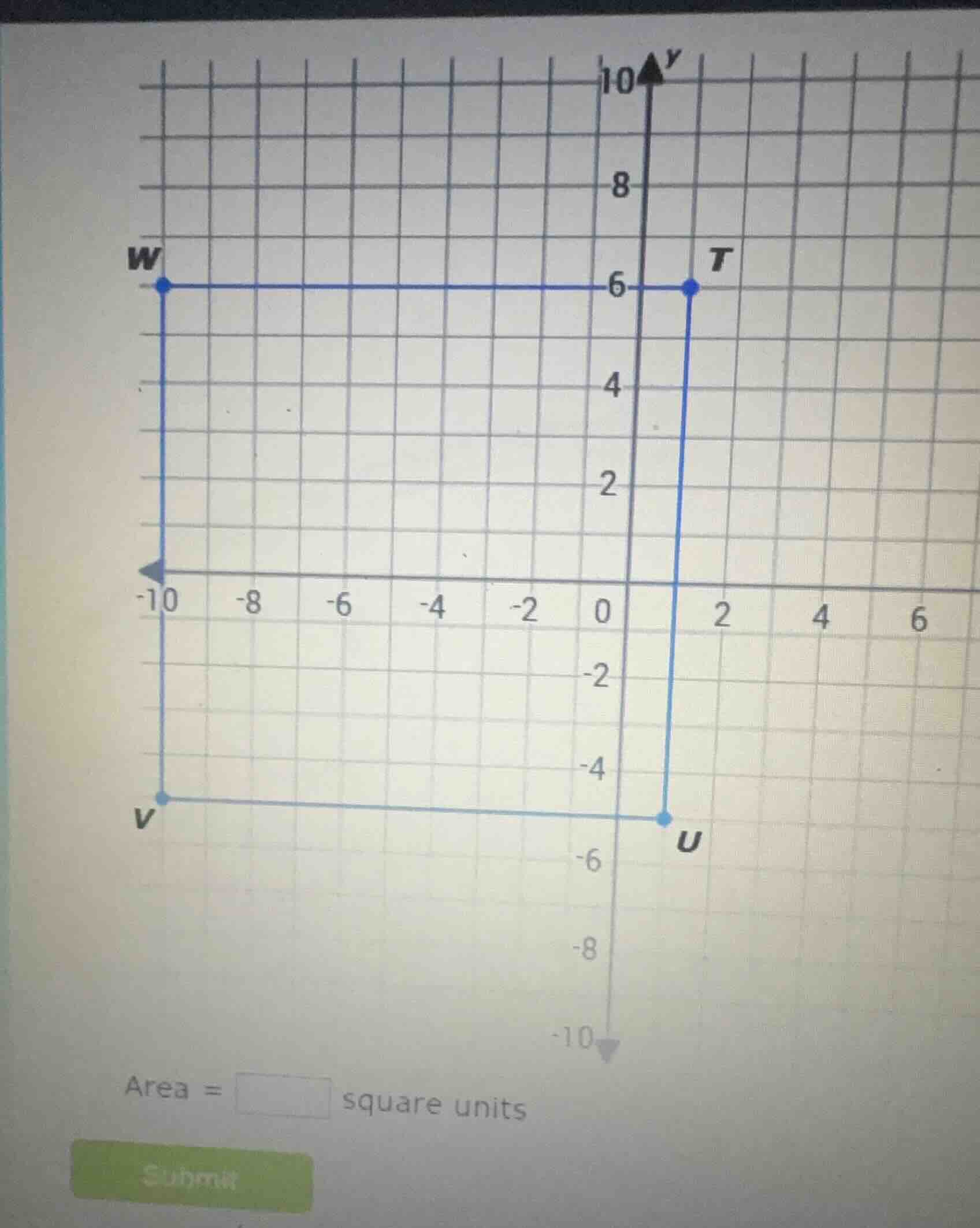 area = $\boldsymbol{square}$ square units