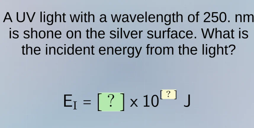 a uv light with a wavelength of 250. nm is shone on the silver surface.…