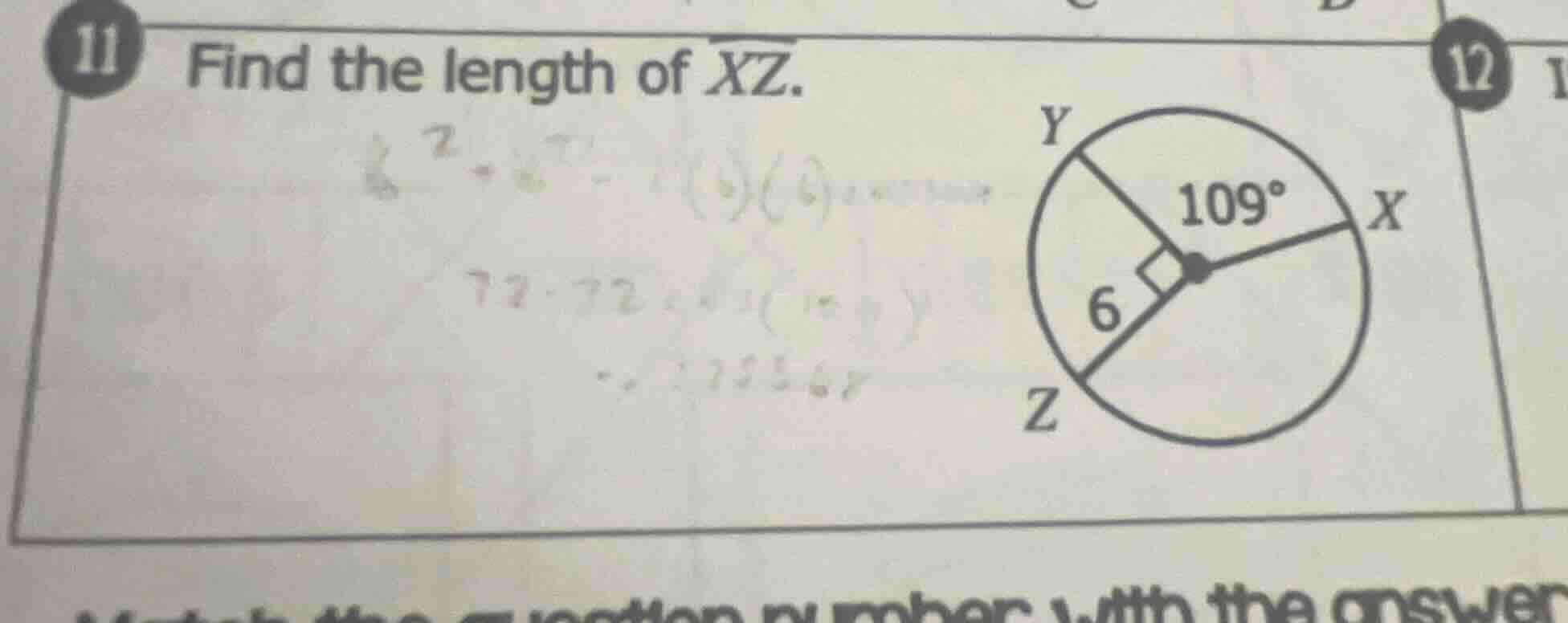 11 find the length of $overline{xz}$.