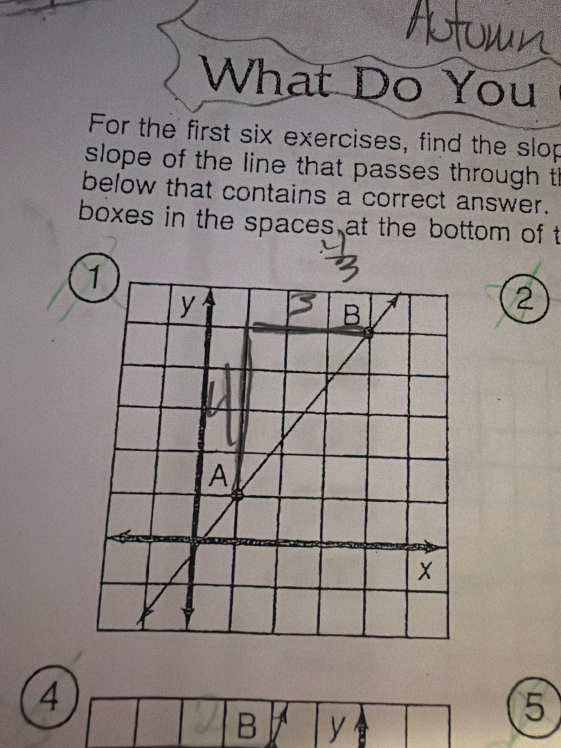 what do youfor the first six exercises, find the slopslope of the line …