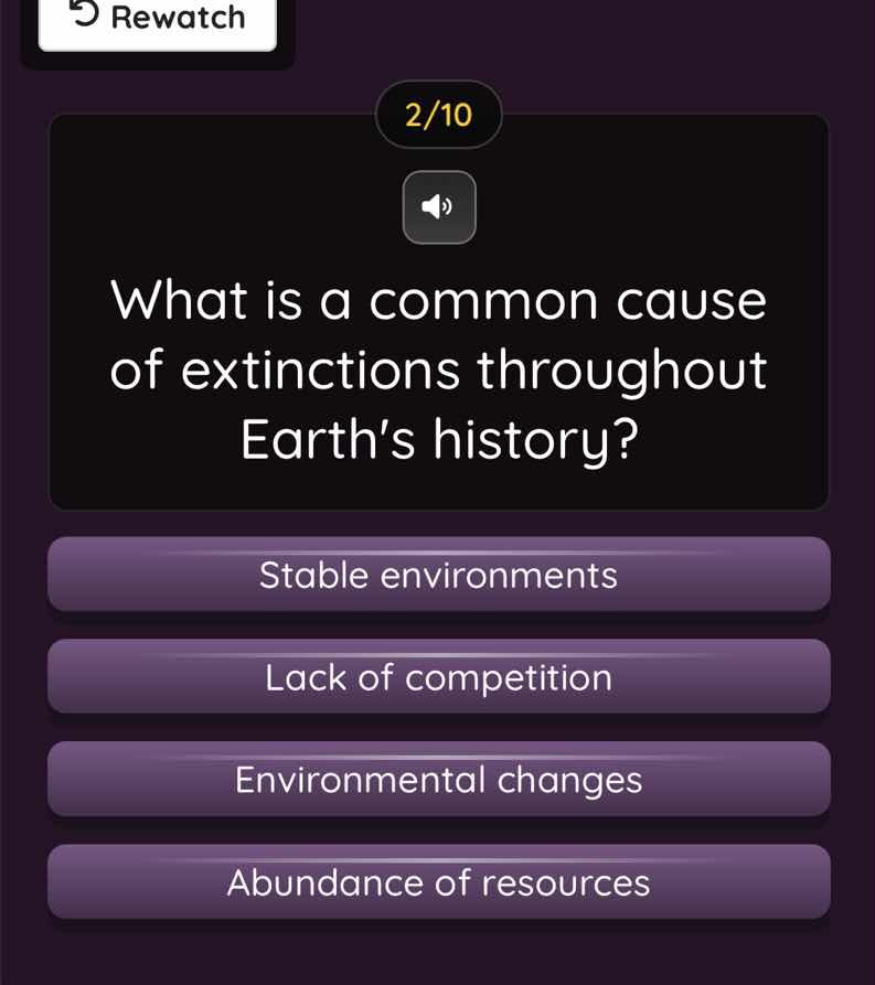 2/10 what is a common cause of extinctions throughout earths history? s…