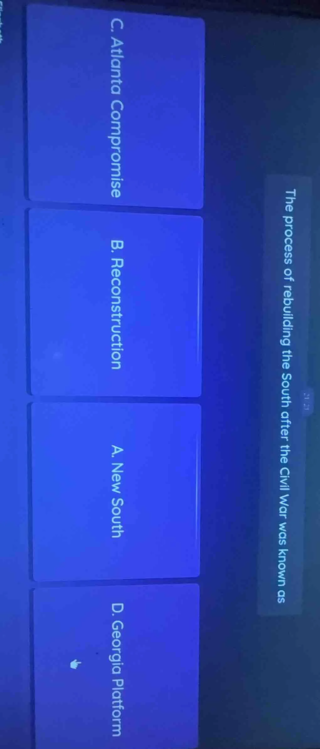 the process of rebuilding the south after the civil war was known as a.…