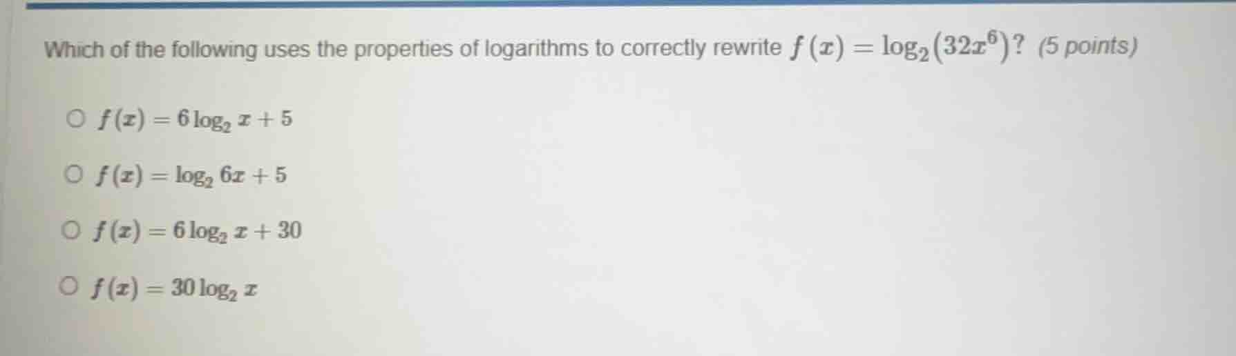 which of the following uses the properties of logarithms to correctly r…
