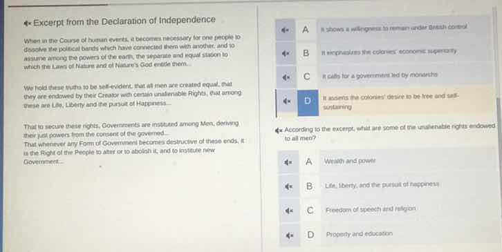 excerpt from the declaration of independence when in the course of huma…