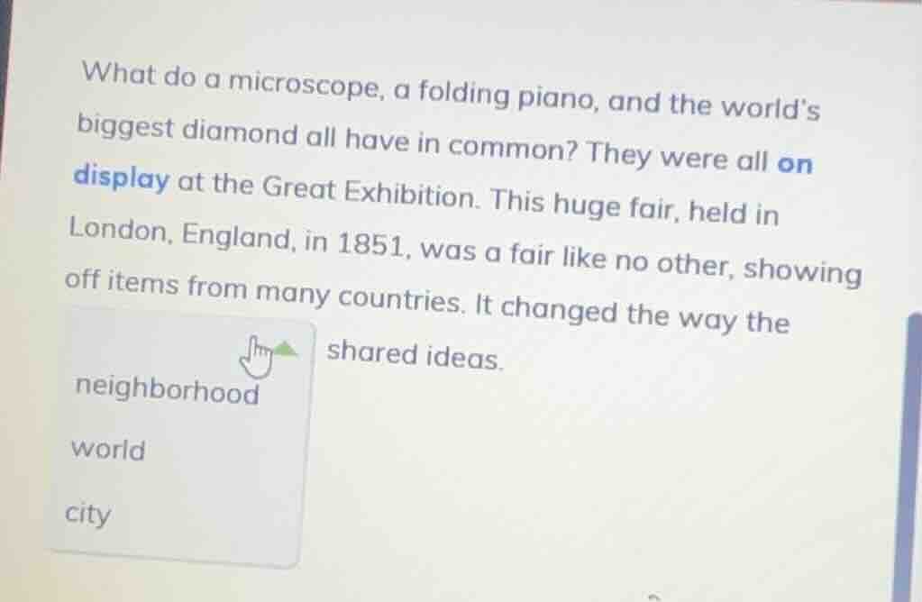 what do a microscope, a folding piano, and the worlds biggest diamond a…