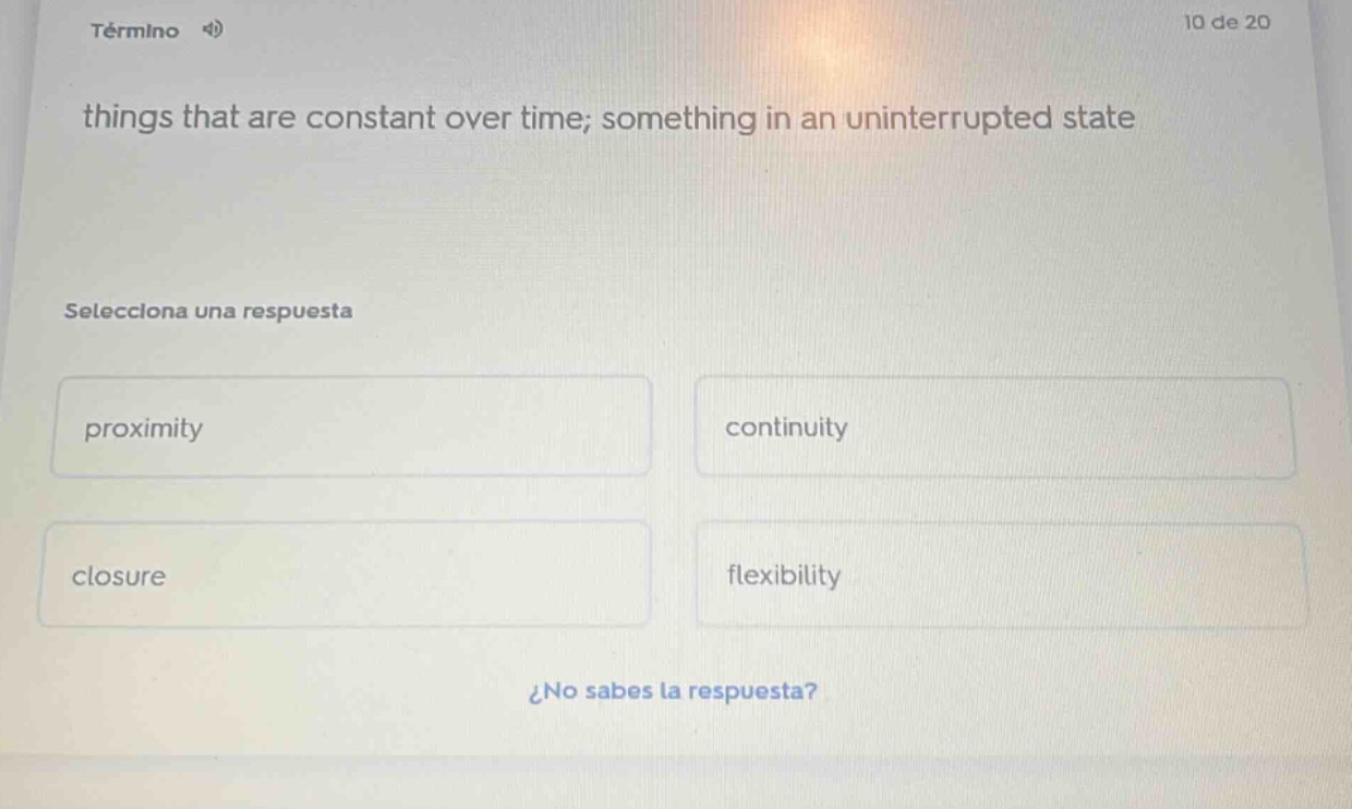 término10 de 20things that are constant over time; something in an unin…