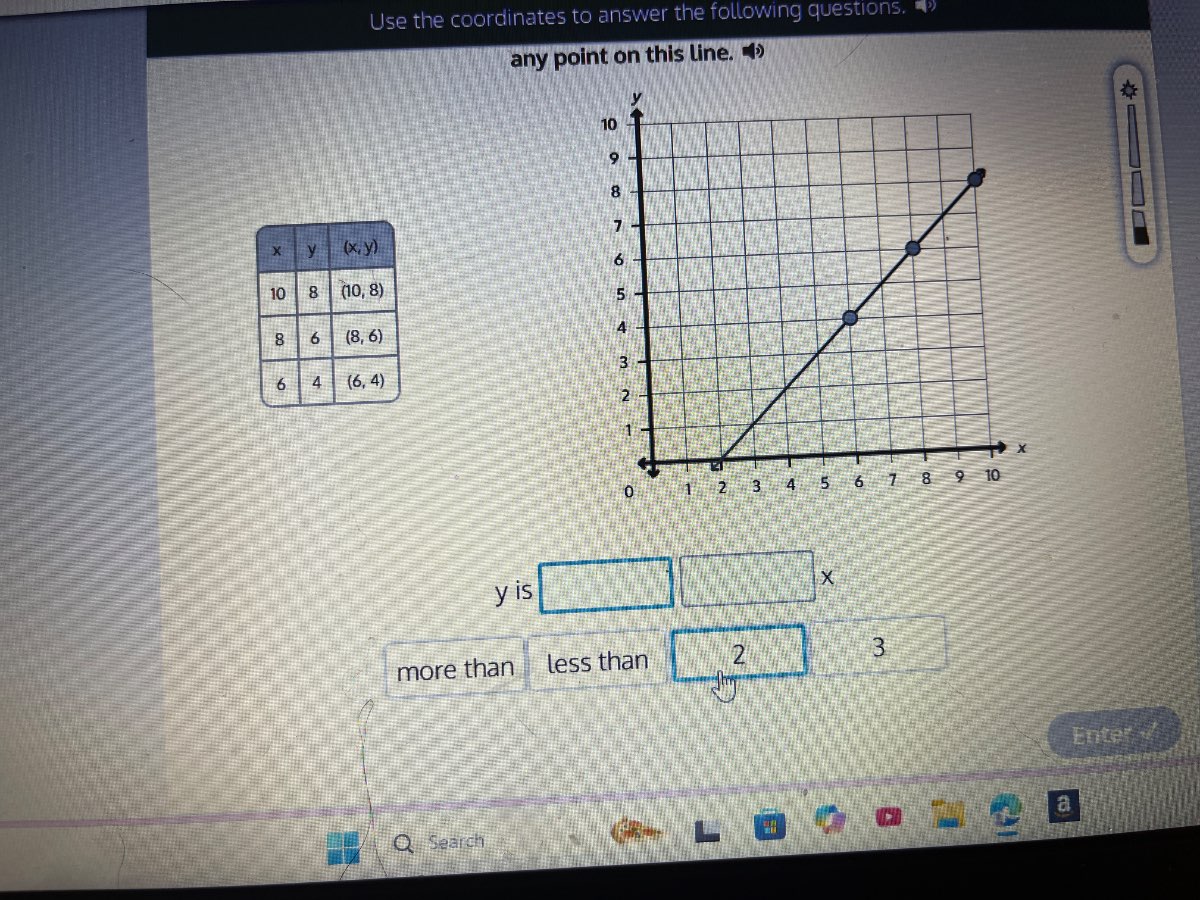 use the coordinates to answer the following questions.any point on this…