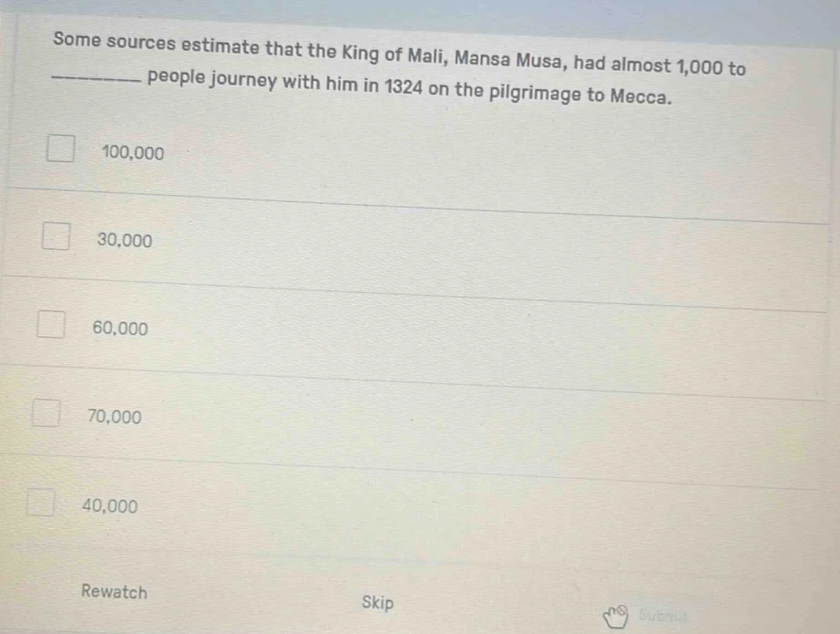 some sources estimate that the king of mali, mansa musa, had almost 1,0…