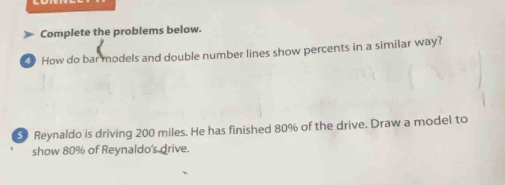 complete the problems below. 4 how do bar models and double number line…