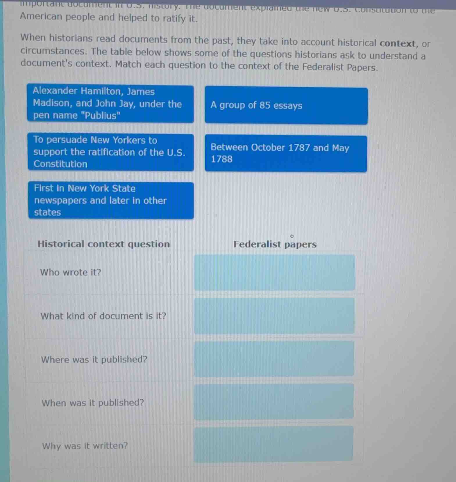 american people and helped to ratify it. when historians read documents…