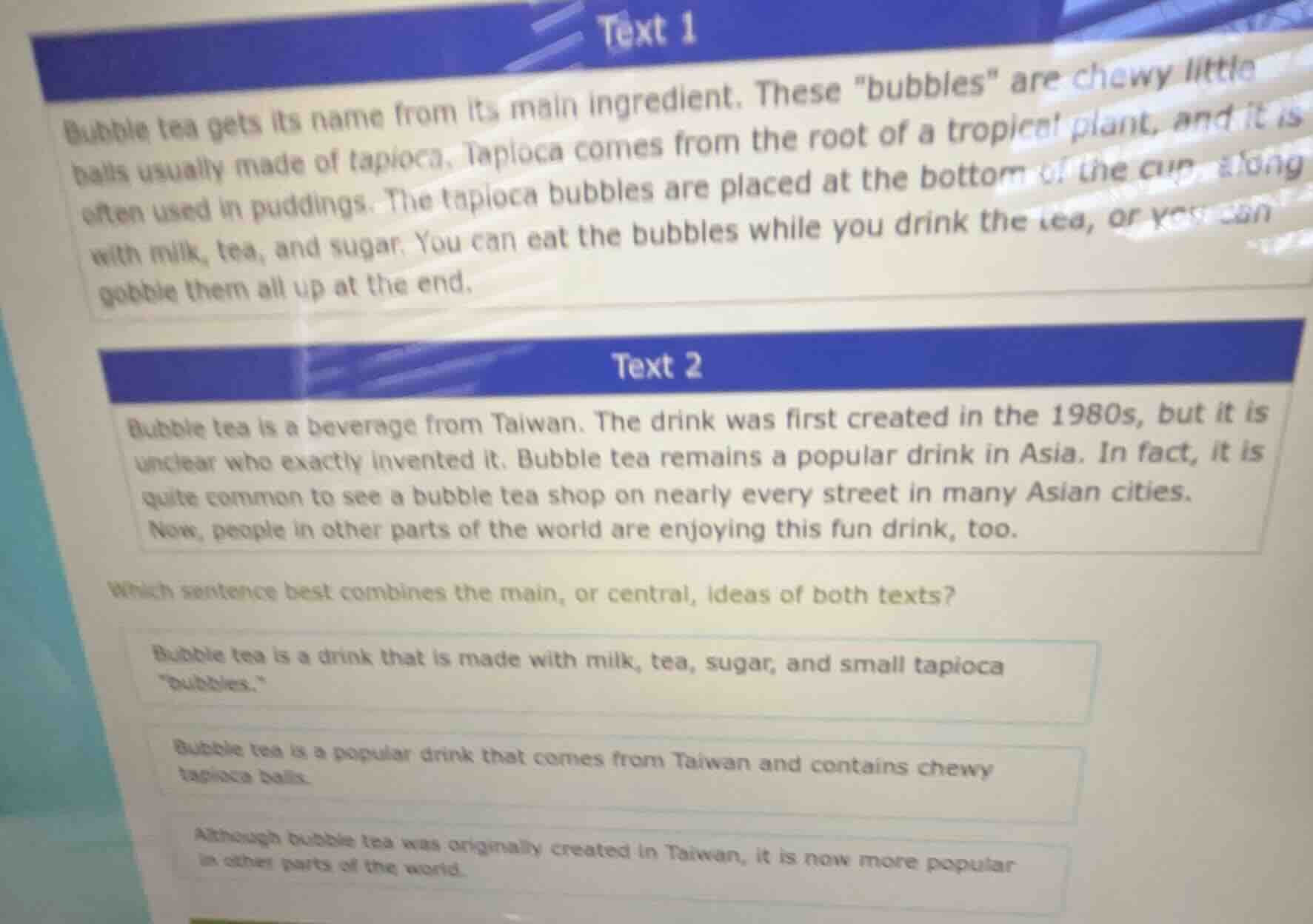 text 1 bubble tea gets its name from its main ingredient. these \bubble…