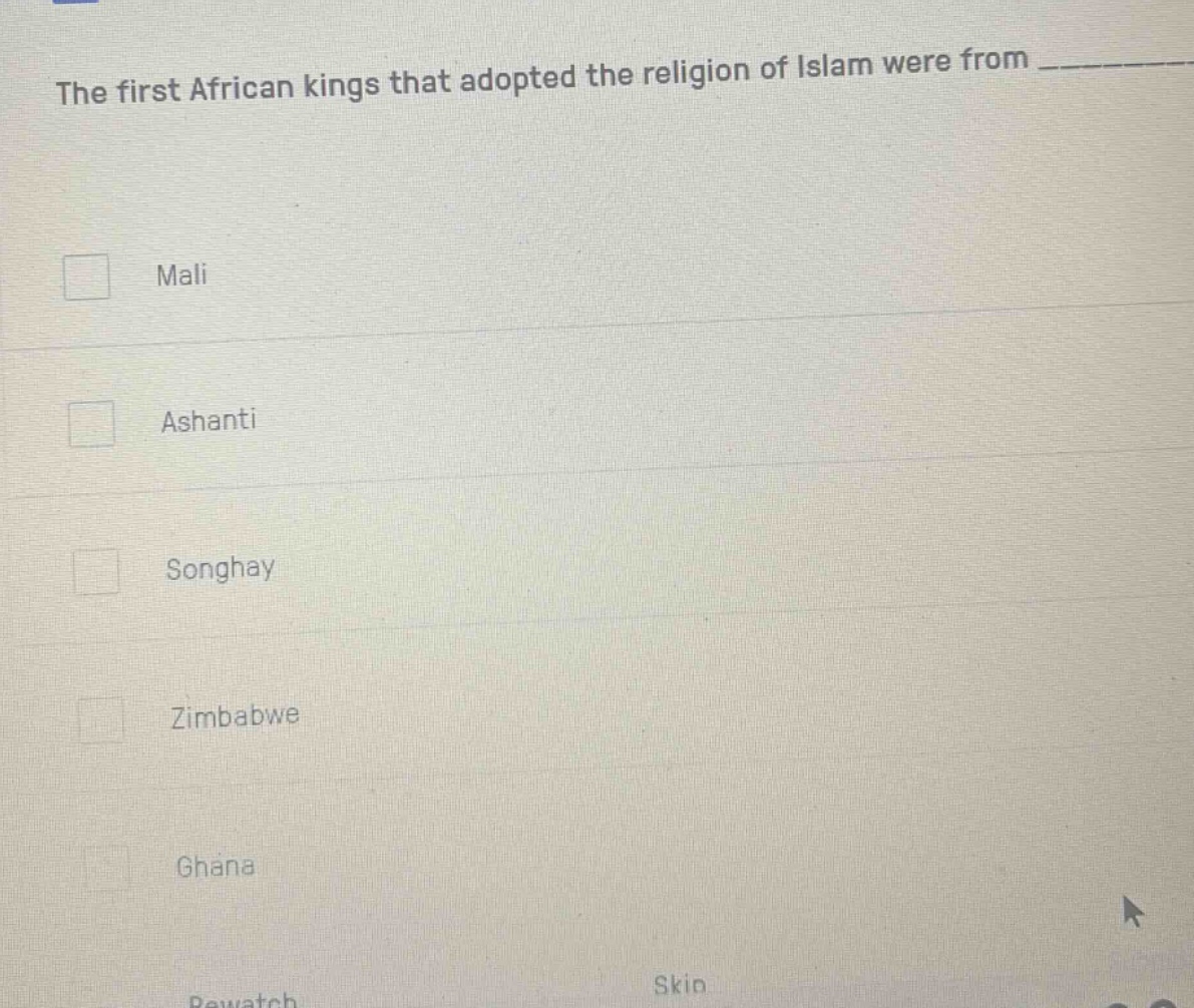 the first african kings that adopted the religion of islam were from __…