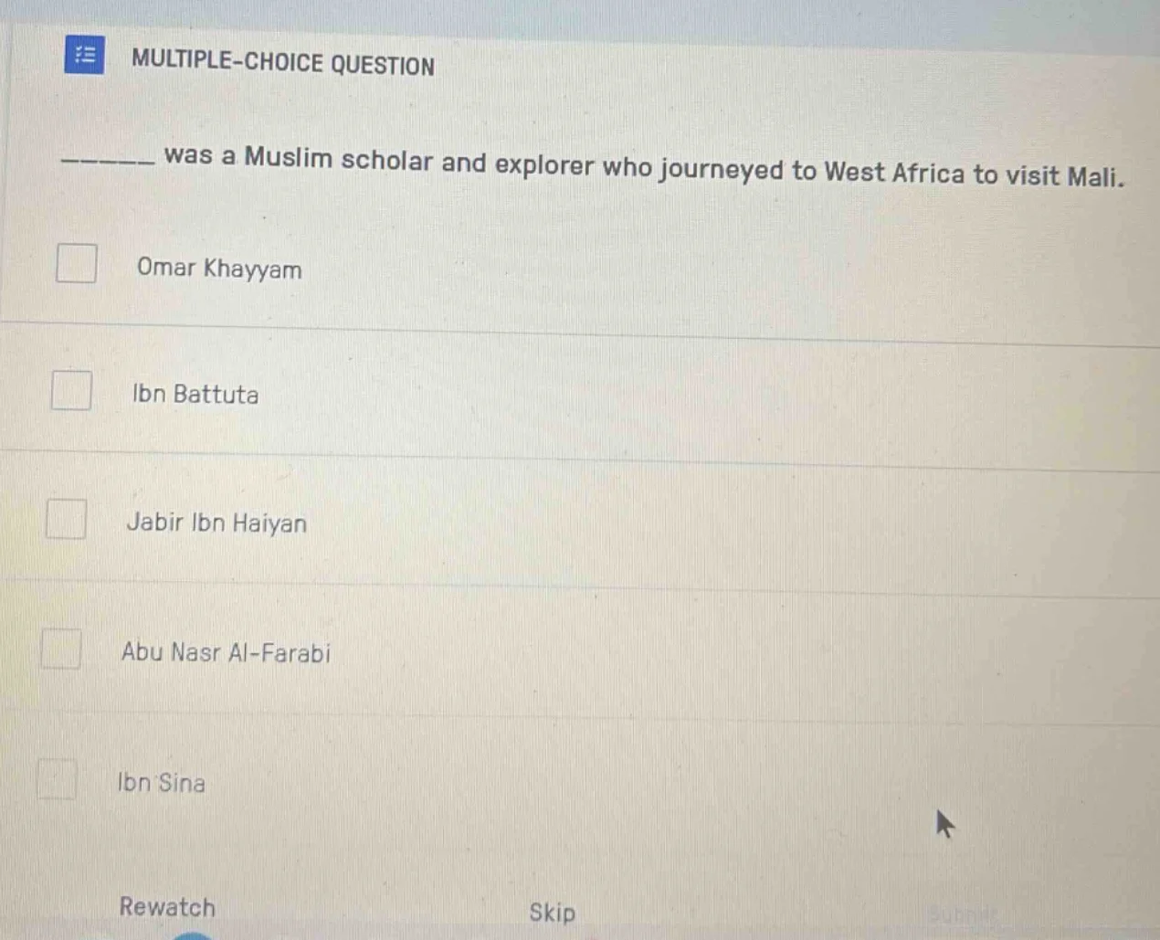 multiple-choice question ______ was a muslim scholar and explorer who j…