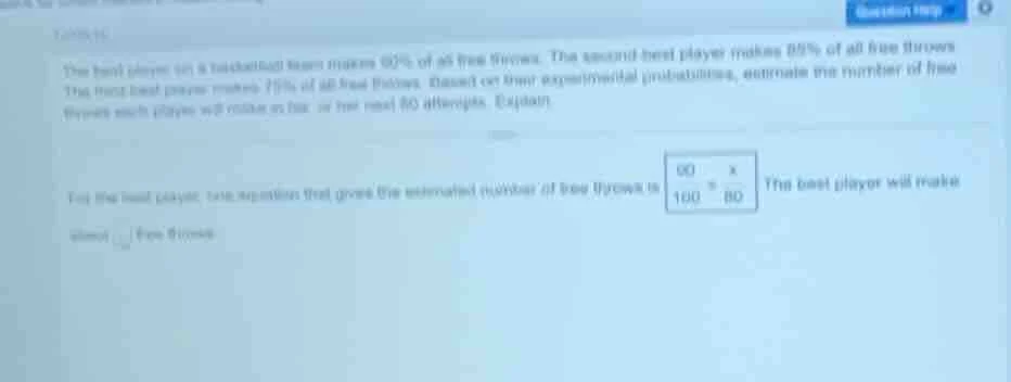 the best player on a basketball team makes 90% of all free throws. the …