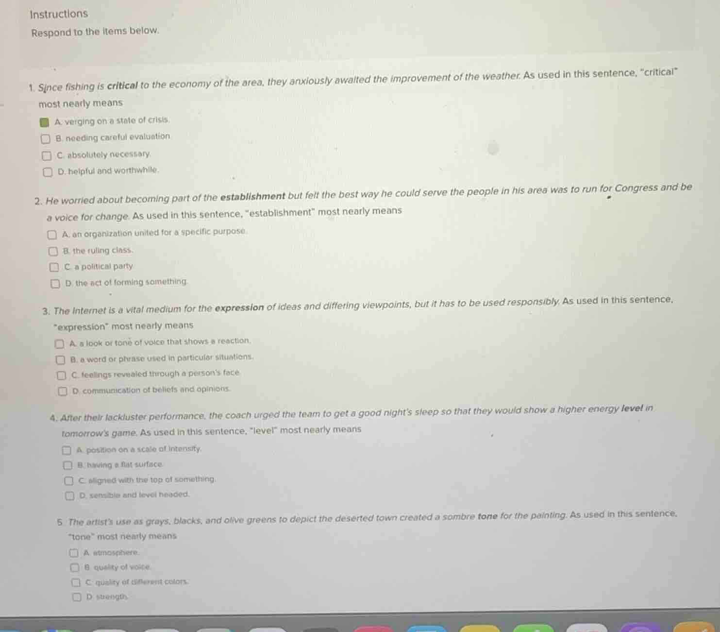 instructions respond to the items below. 1. since fishing is critical t…