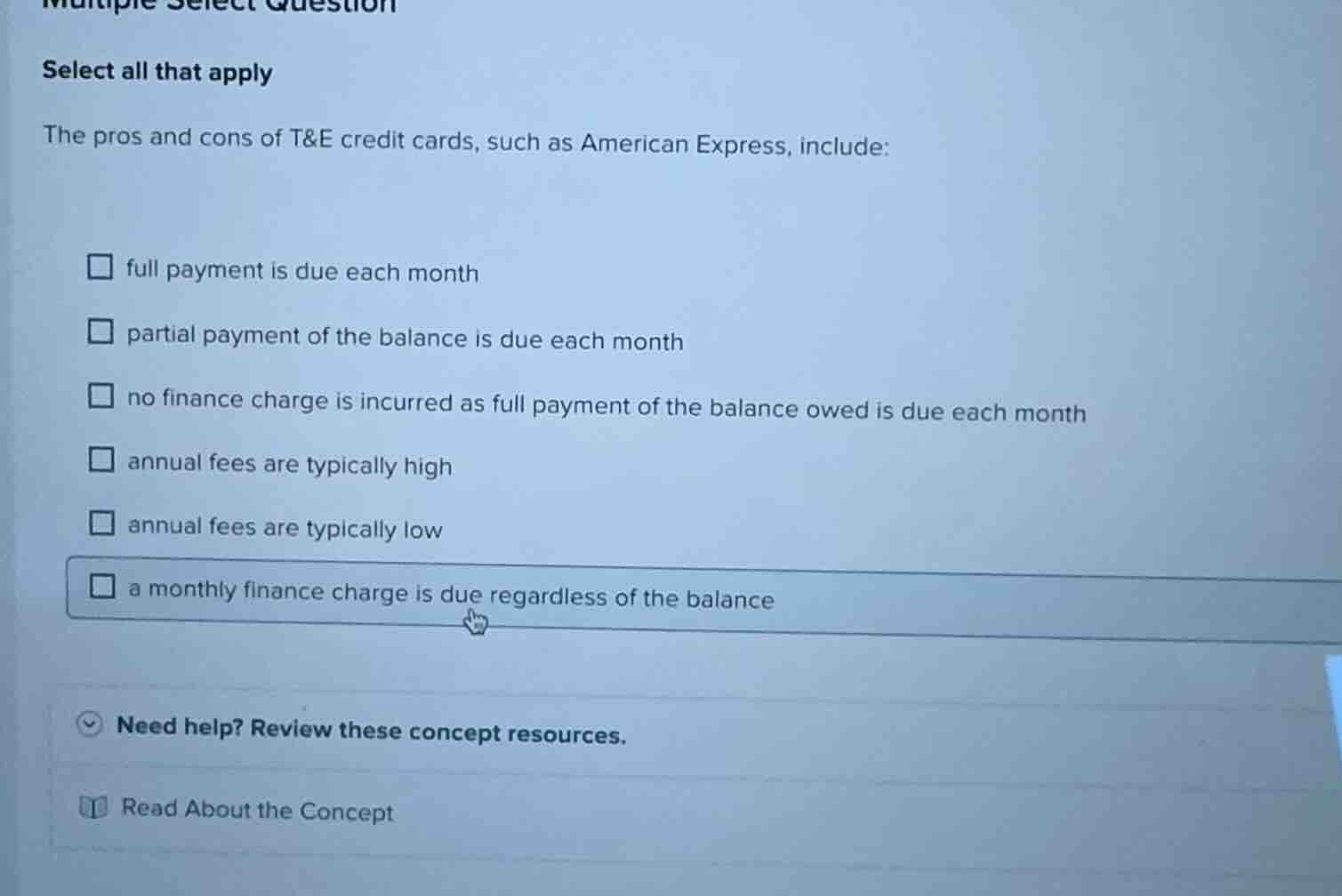 multiple select question select all that apply the pros and cons of t&e…