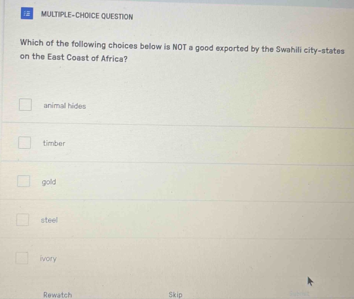 multiple-choice question which of the following choices below is not a …