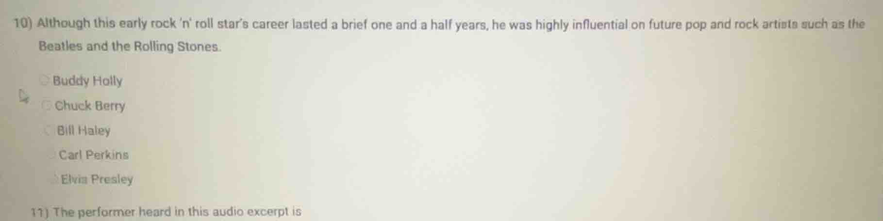 10) although this early rock n roll stars career lasted a brief one and…