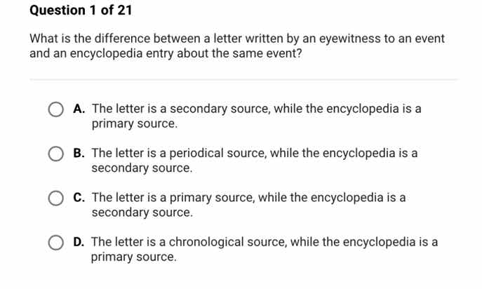 question 1 of 21 what is the difference between a letter written by an …