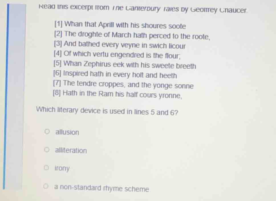 read this excerpt from the canterbury tales by geoffrey chaucer.1 whan …