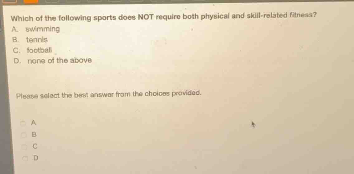 which of the following sports does not require both physical and skill-…
