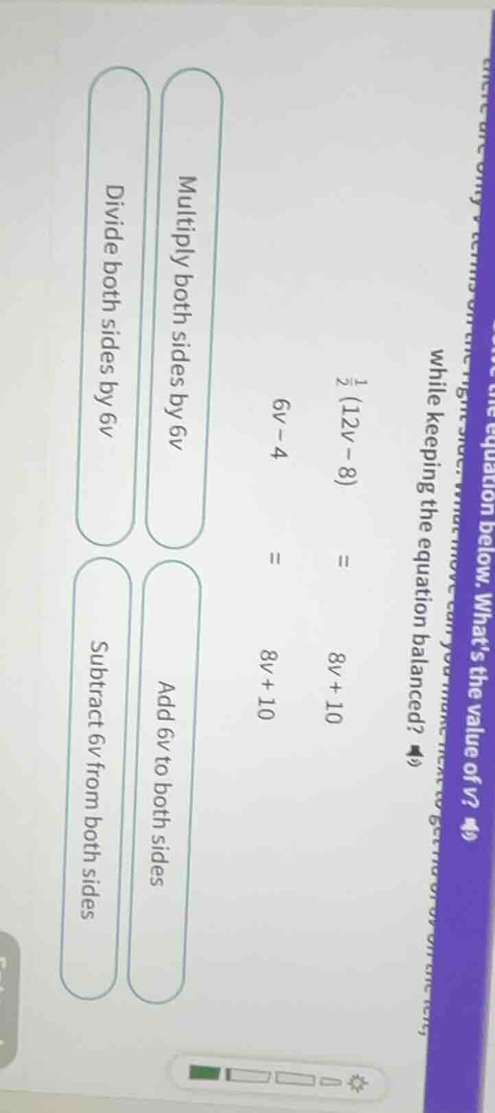 solve the equation below. whats the value of $v$? there are only $v$ te…