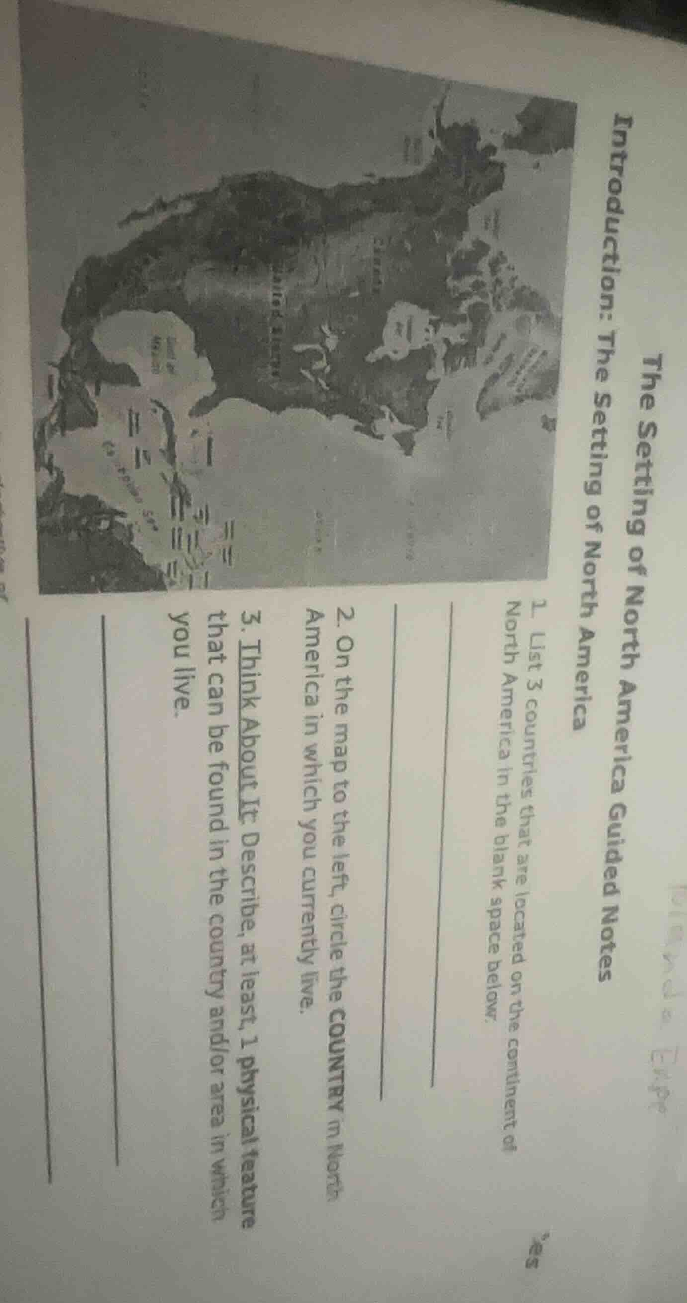 the setting of north america guided notes introduction: the setting of …