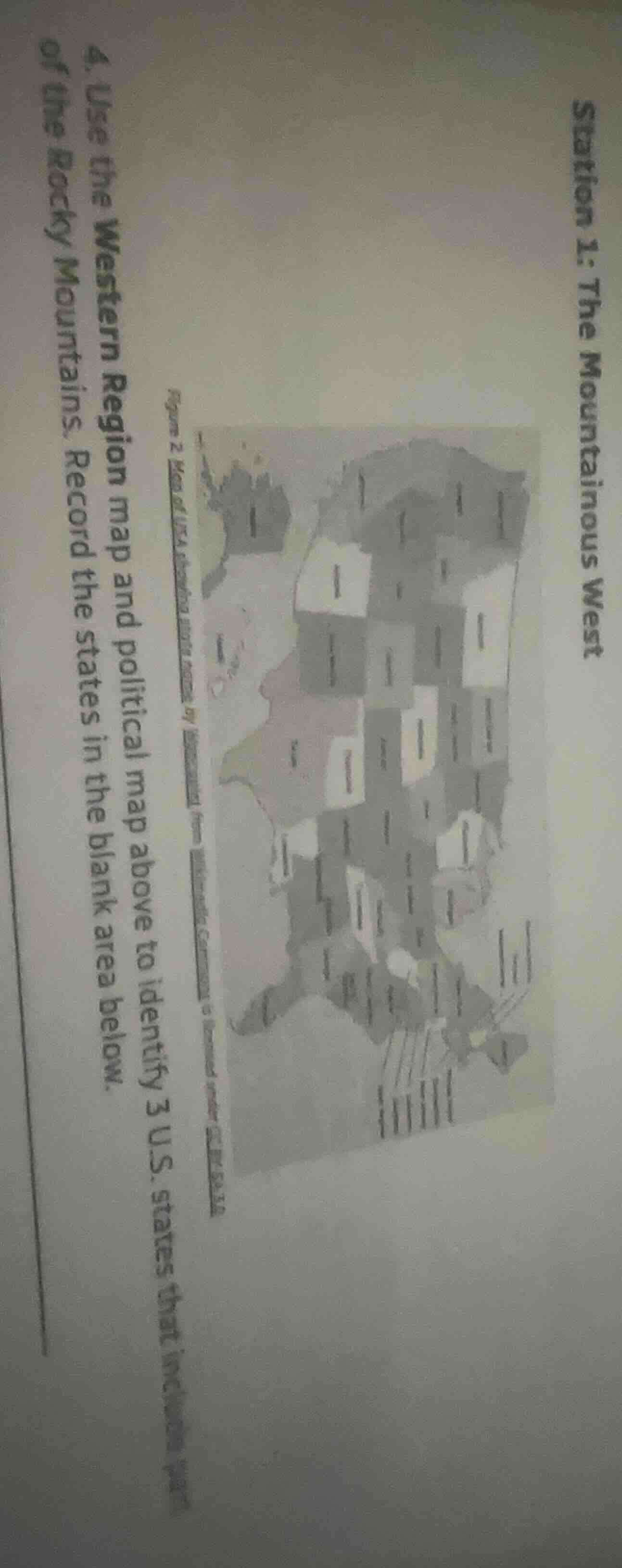 station 1: the mountainous west figure 2. map of usa showing state name…