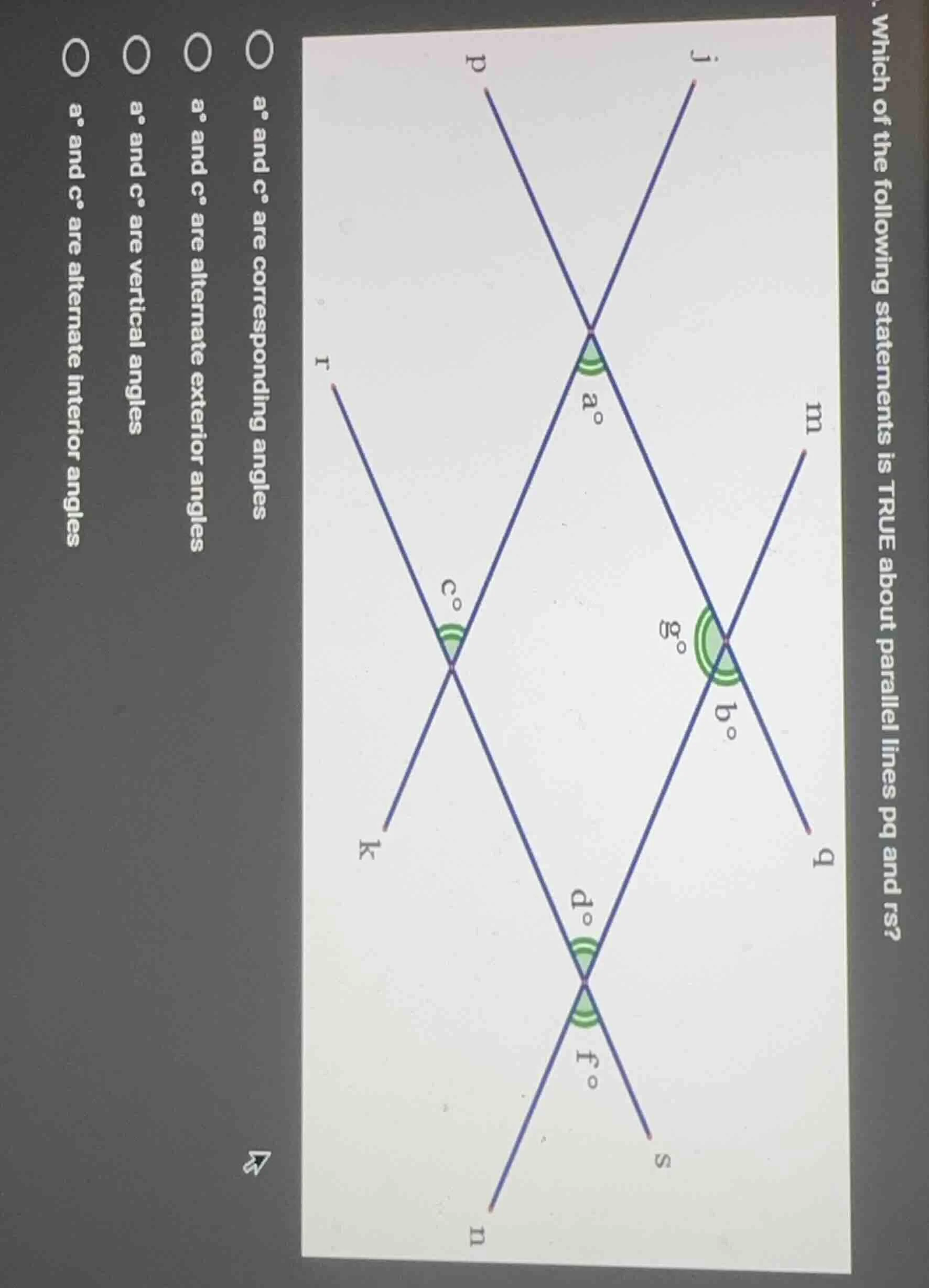 which of the following statements is true about parallel lines pq and r…
