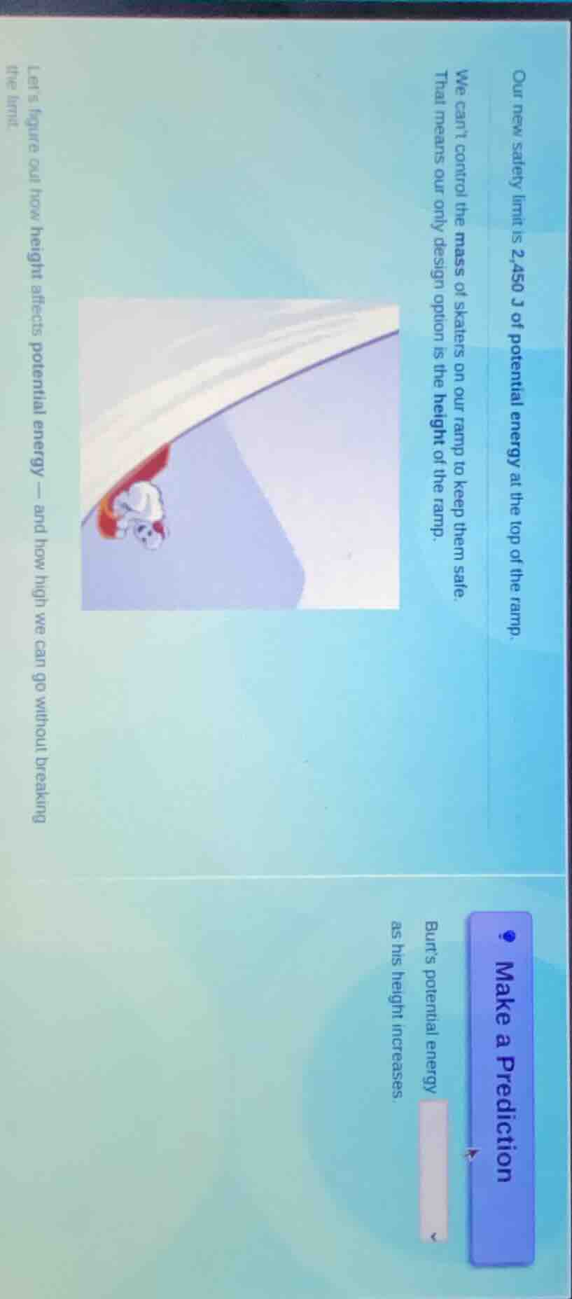 our new safety limit is 2,450 j of potential energy at the top of the r…