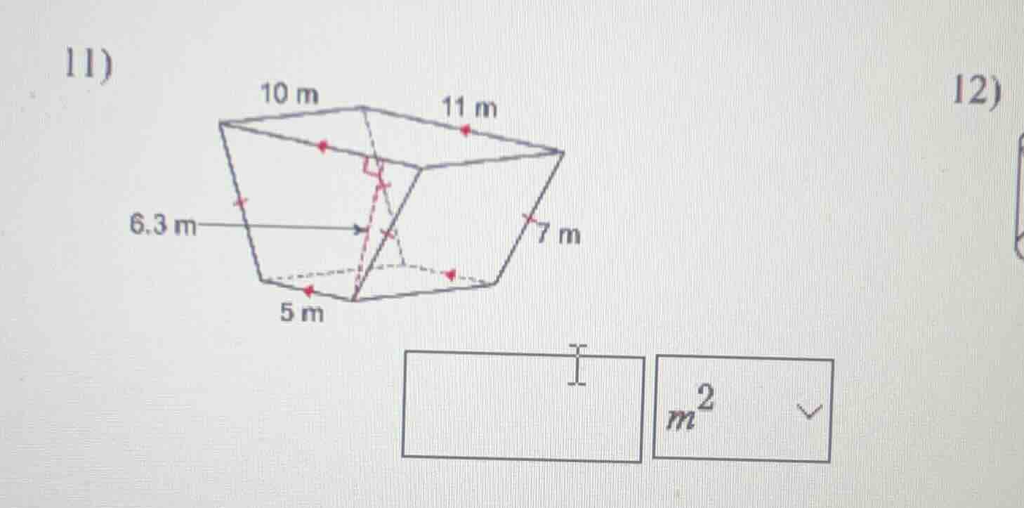 11) 10 m 11 m 6.3 m 7 m 5 m $\boldsymbol{m^2}$