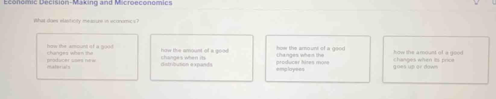 economic decision-making and microeconomics what does elasticity measur…