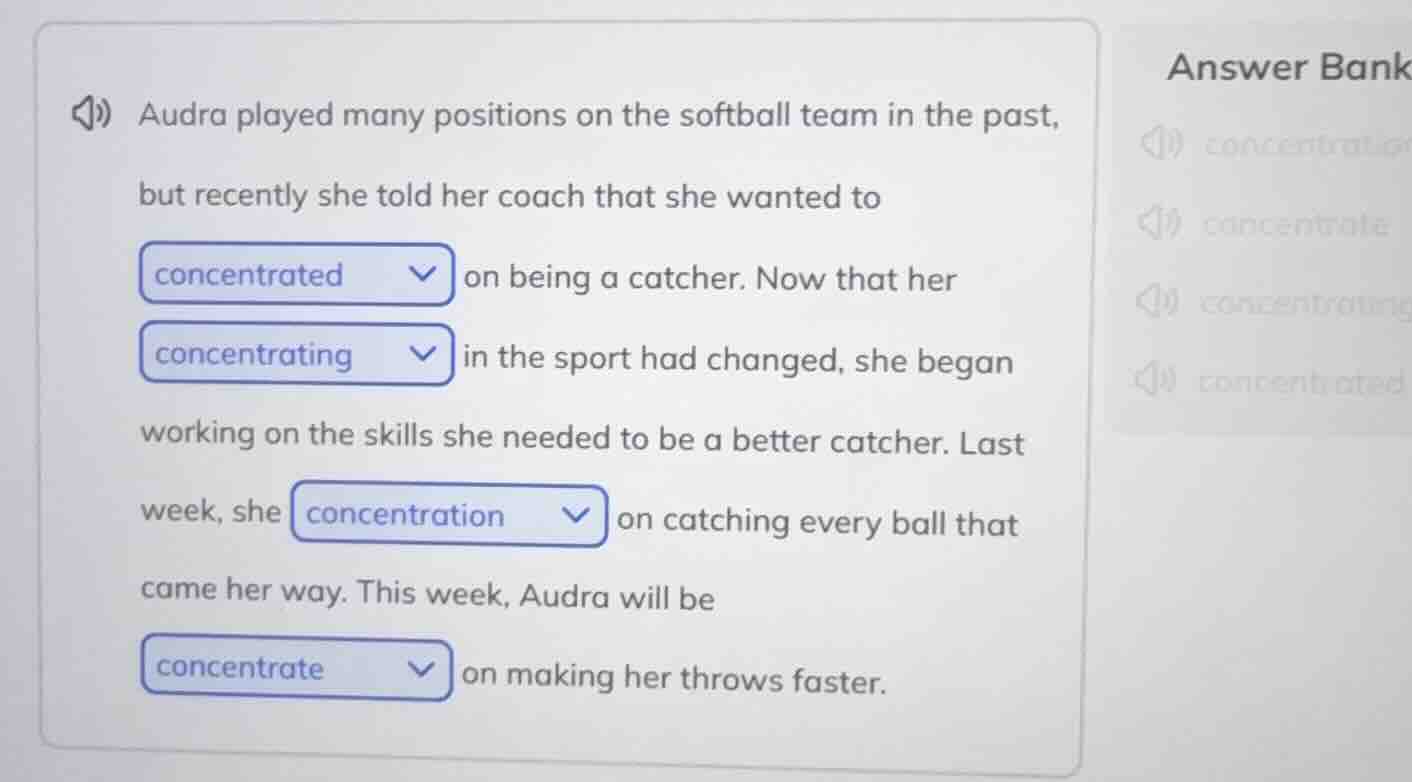 audra played many positions on the softball team in the past, but recen…