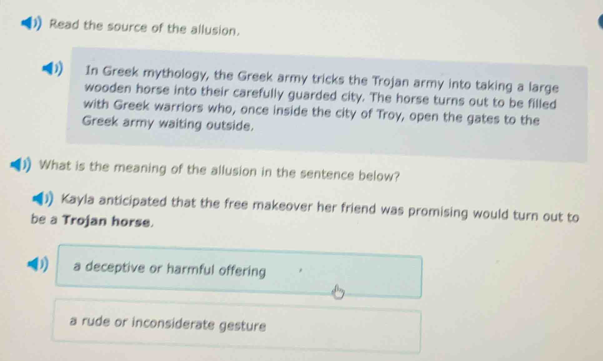 read the source of the allusion. in greek mythology, the greek army tri…