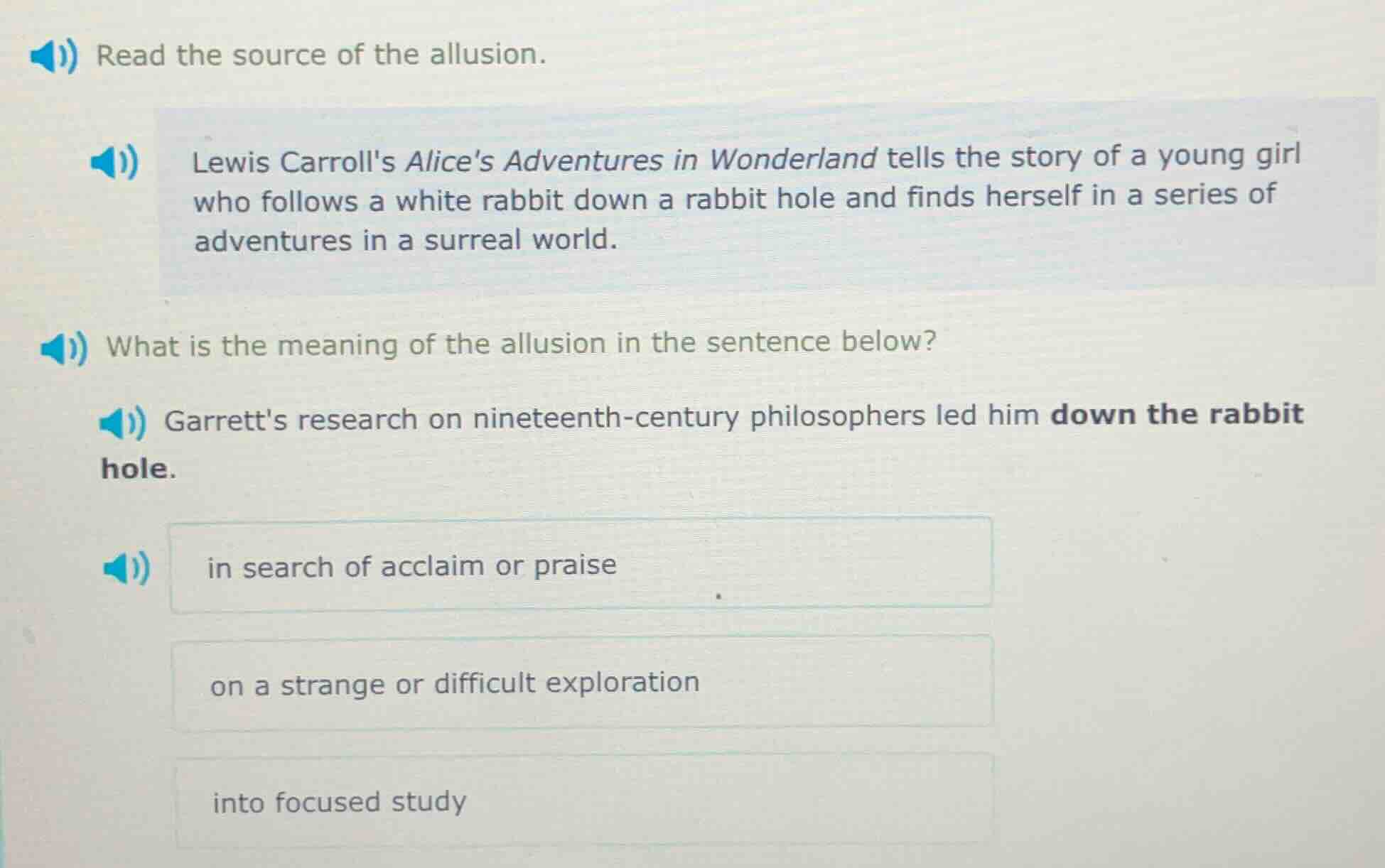 read the source of the allusion. lewis carrolls alices adventures in wo…