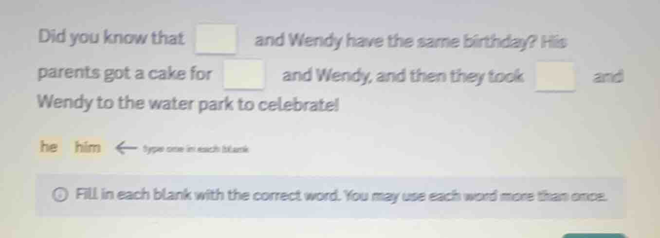 did you know that and wendy have the same birthday? his parents got a c…