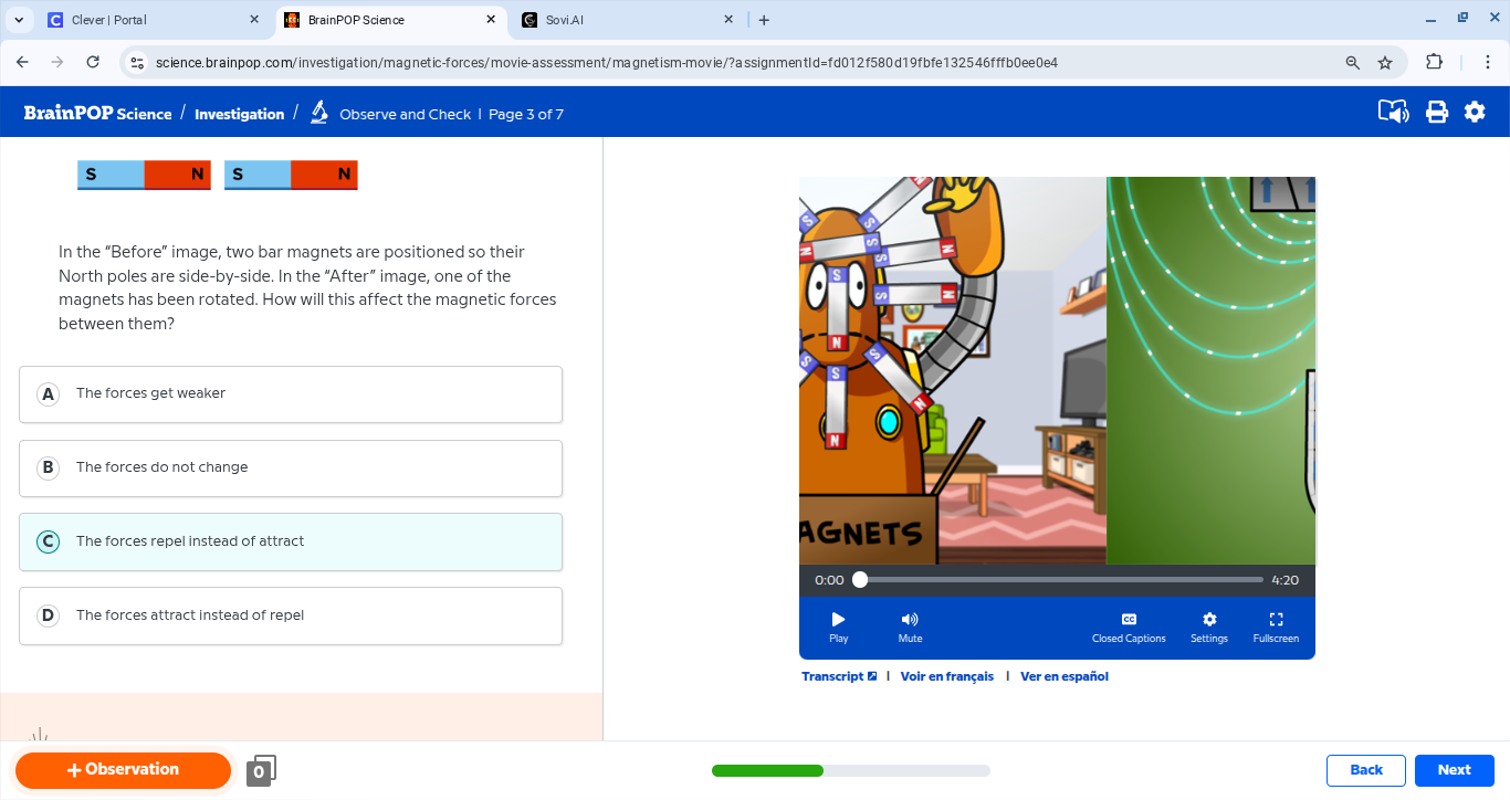 s n s n in the \before\ image, two bar magnets are positioned so their …