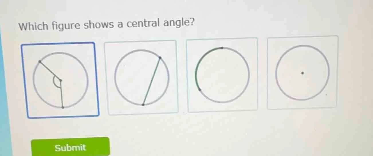 which figure shows a central angle?