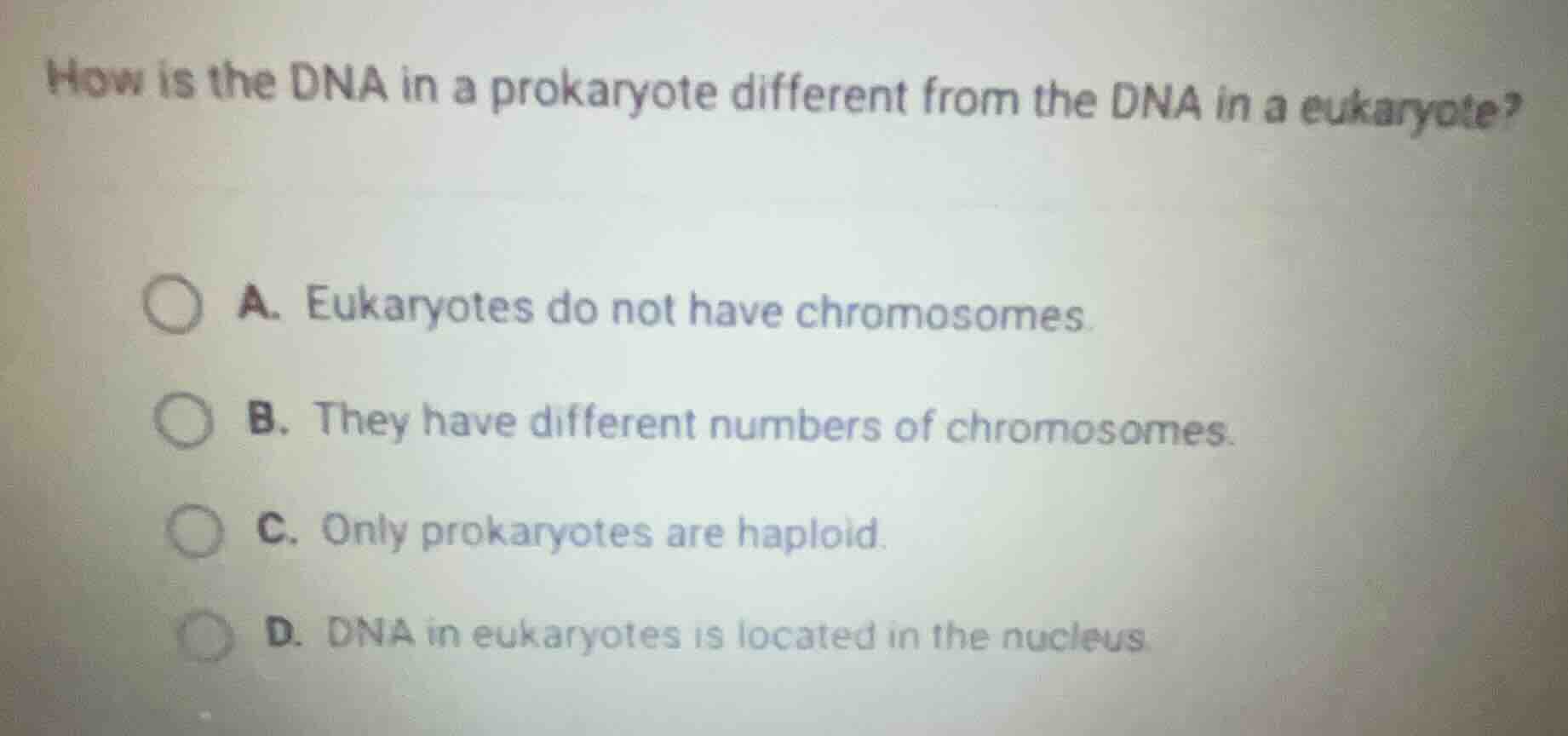 how is the dna in a prokaryote different from the dna in a eukaryote? a…