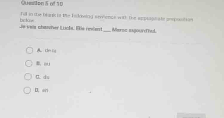 question 5 of 10 fill in the blank in the following sentence with the a…