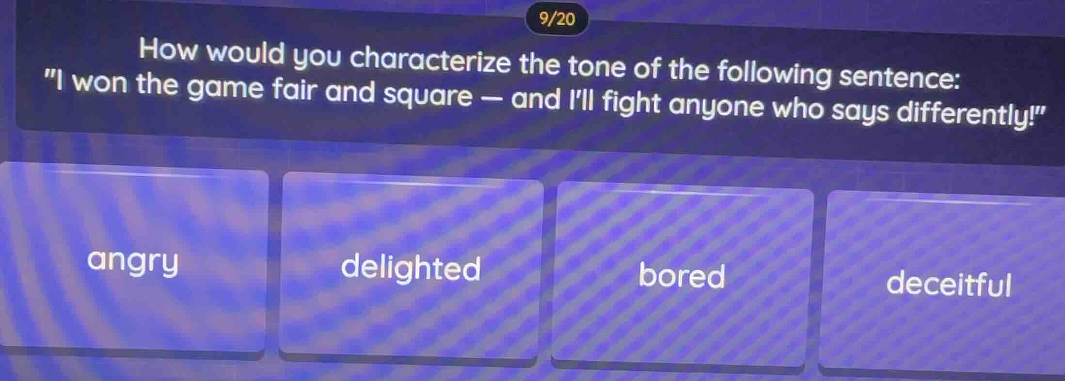 9/20 how would you characterize the tone of the following sentence: \i …