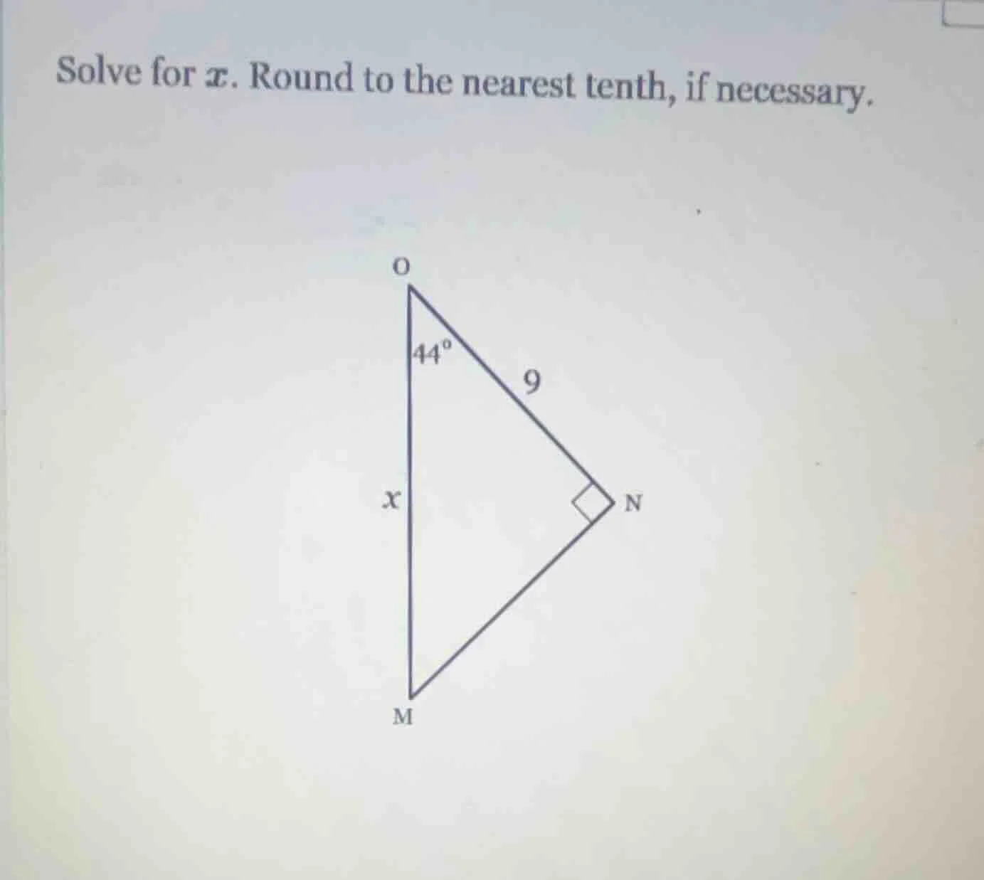 solve for $x$. round to the nearest tenth, if necessary.