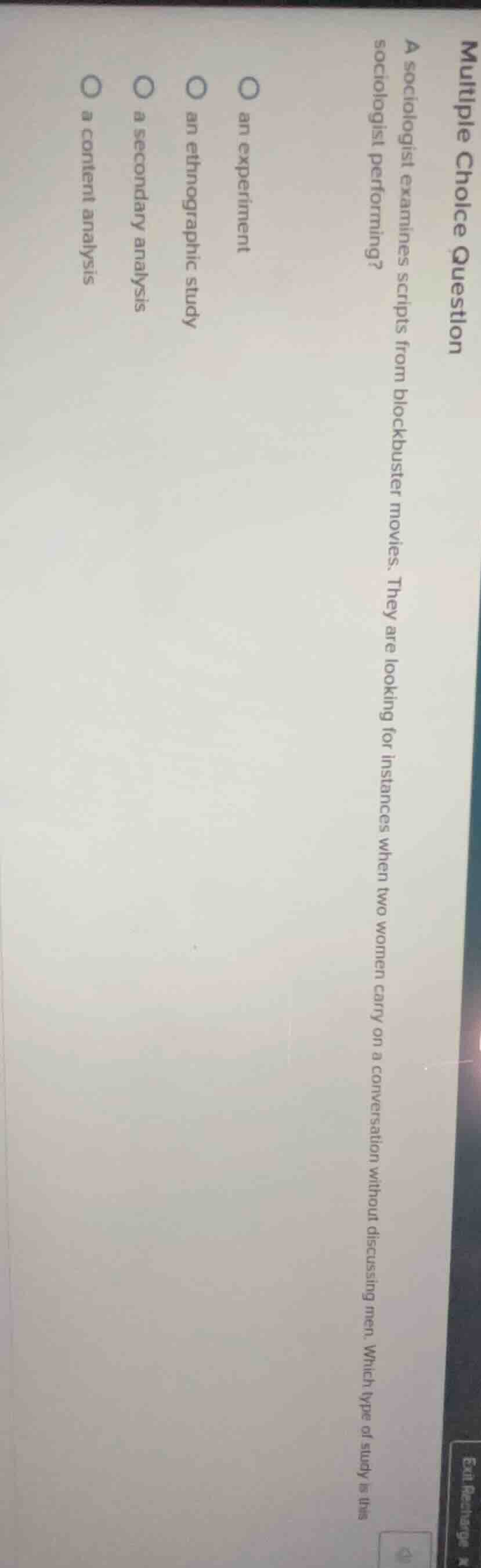 multiple choice question a sociologist examines scripts from blockbuste…